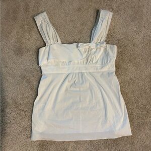 BCBGMaxAzria Vintage White Sleeveless Square-Neck Women’s Tank Top